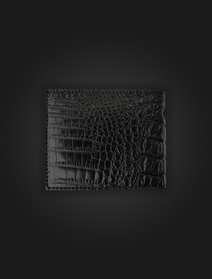 War Inside Black  Croc Wallet