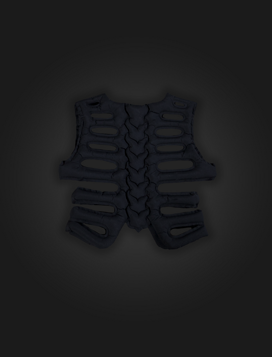 Black Rib Cage Puffer