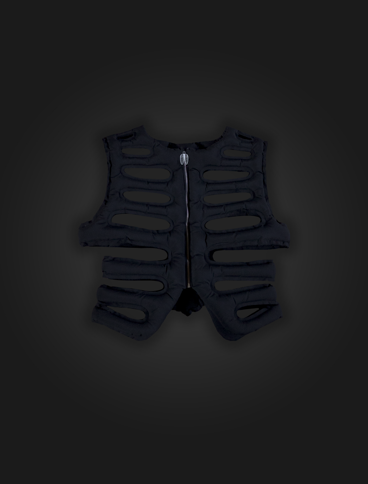 Black Rib Cage Puffer