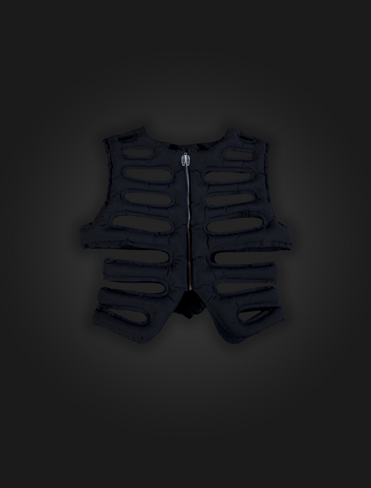 Black Rib Cage Puffer